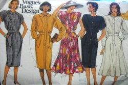 1582 VOGUE STRAIGHT- FLARE SS-LS INSET BUTTON DRESS LENGTHS CAREER PATTERN 8-18 2 SIZES choice Uncut